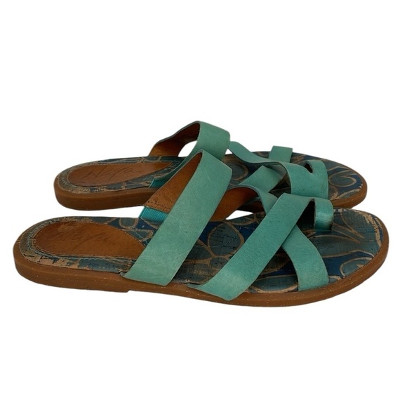 Naya Sandals Open Toe Strappy Teal Green Leather Zoe 6.5 - Picture 4 of 9